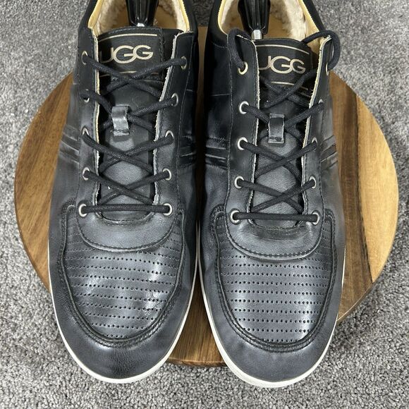 UGG Australia Brook-Lin Men Size 18 Black Leather Business Casual Shoes Used main image 10